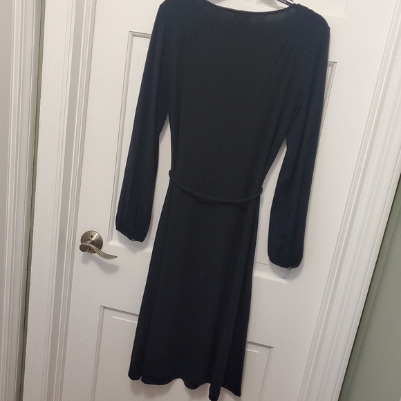 NWT J. Jill Black Midi Knit Dress Size Small, Stretch, Rope tie Belt - Picture 11 of 12